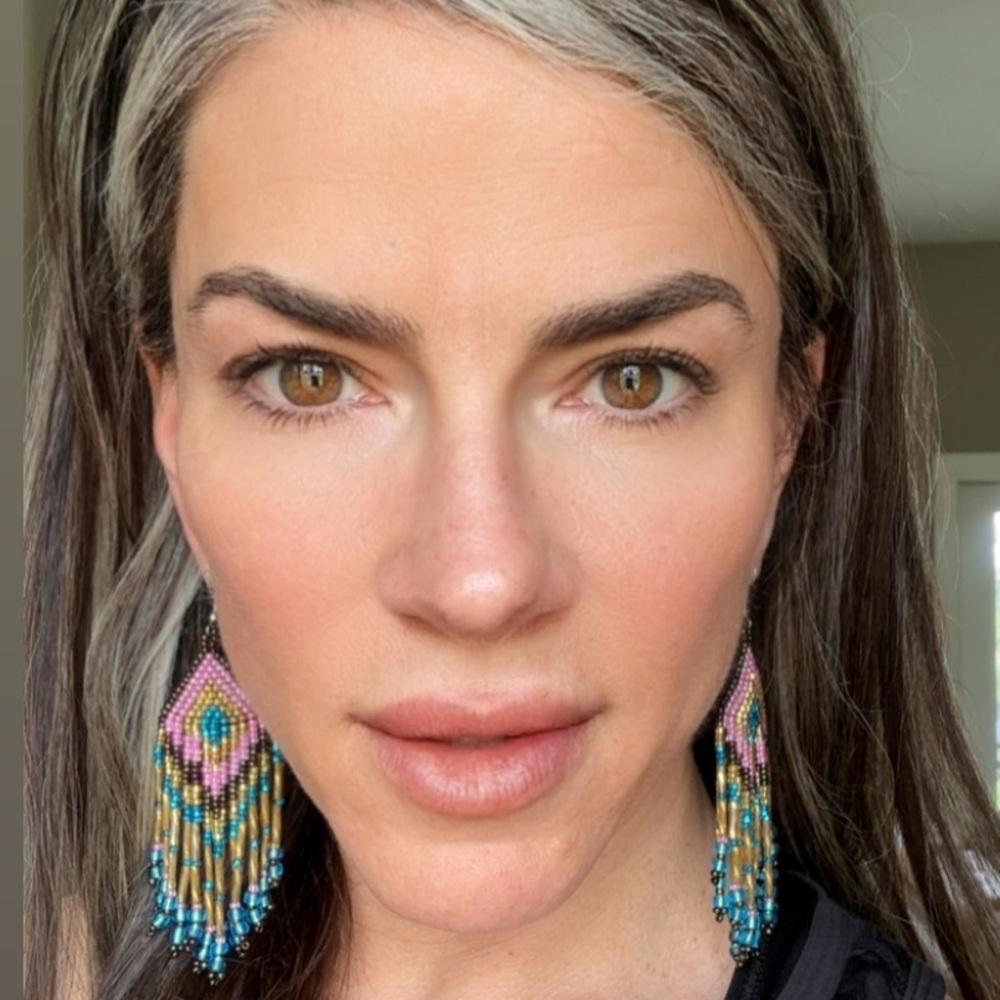 Beaded fringe earrings